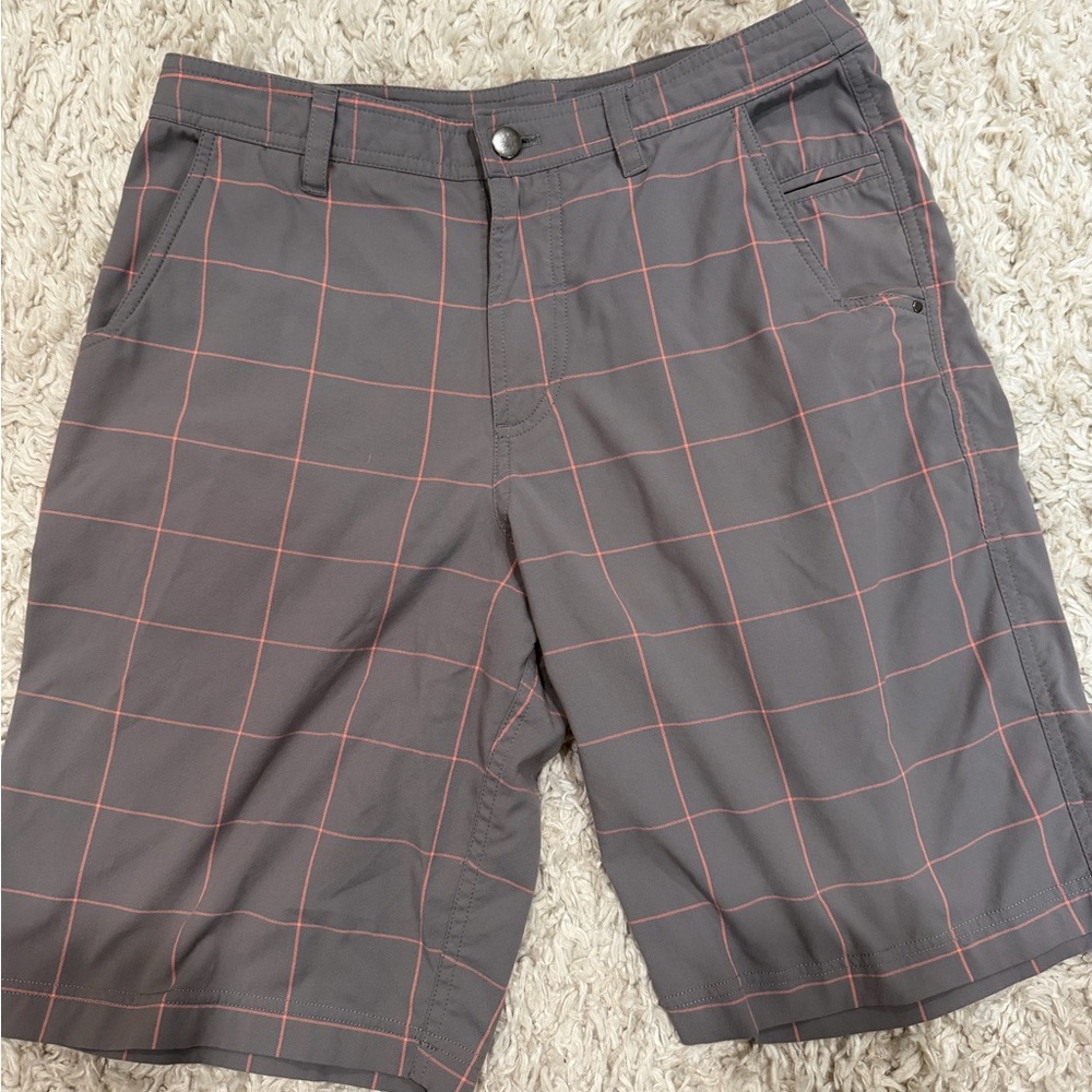 lululemon athletica Gray and Red Grid Men's Shorts